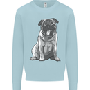 A Happy Pug Funny Dog Funny Mens Sweatshirt Jumper Light Blue