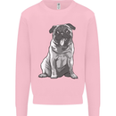 A Happy Pug Funny Dog Funny Mens Sweatshirt Jumper Light Pink