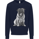 A Happy Pug Funny Dog Funny Mens Sweatshirt Jumper Navy Blue