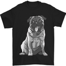 A Happy Pug Funny Dog Funny Mens T-Shirt Cotton Gildan Black