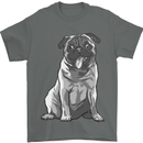 A Happy Pug Funny Dog Funny Mens T-Shirt Cotton Gildan Charcoal