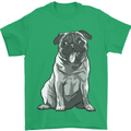 A Happy Pug Funny Dog Funny Mens T-Shirt Cotton Gildan Irish Green