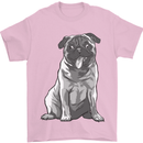 A Happy Pug Funny Dog Funny Mens T-Shirt Cotton Gildan Light Pink