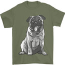 A Happy Pug Funny Dog Funny Mens T-Shirt Cotton Gildan Military Green