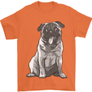 A Happy Pug Funny Dog Funny Mens T-Shirt Cotton Gildan Orange