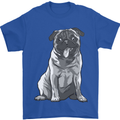 A Happy Pug Funny Dog Funny Mens T-Shirt Cotton Gildan Royal Blue