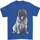 A Happy Pug Funny Dog Funny Mens T-Shirt Cotton Gildan Royal Blue