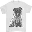 A Happy Pug Funny Dog Funny Mens T-Shirt Cotton Gildan White