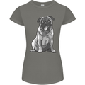 A Happy Pug Funny Dog Funny Womens Petite Cut T-Shirt Charcoal