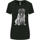 A Happy Pug Funny Dog Funny Womens Wider Cut T-Shirt Black