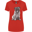 A Happy Pug Funny Dog Funny Womens Wider Cut T-Shirt Red