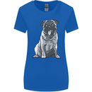 A Happy Pug Funny Dog Funny Womens Wider Cut T-Shirt Royal Blue