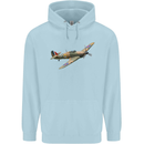 A Hawker Hurricane Flying Solo Childrens Kids Hoodie Light Blue