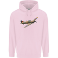 A Hawker Hurricane Flying Solo Childrens Kids Hoodie Light Pink