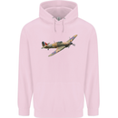 A Hawker Hurricane Flying Solo Childrens Kids Hoodie Light Pink