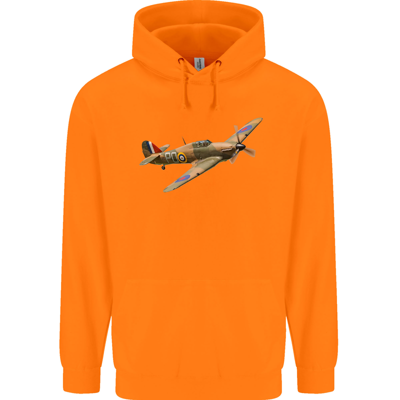 A Hawker Hurricane Flying Solo Childrens Kids Hoodie Orange