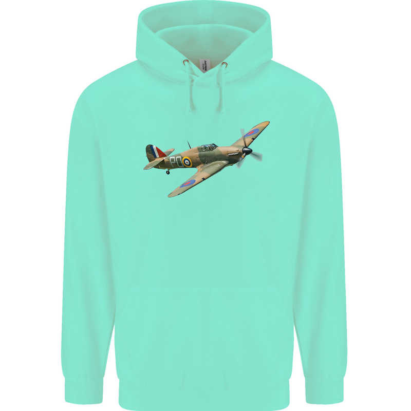 A Hawker Hurricane Flying Solo Childrens Kids Hoodie Peppermint