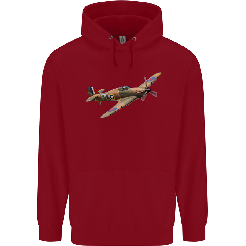 A Hawker Hurricane Flying Solo Childrens Kids Hoodie Red