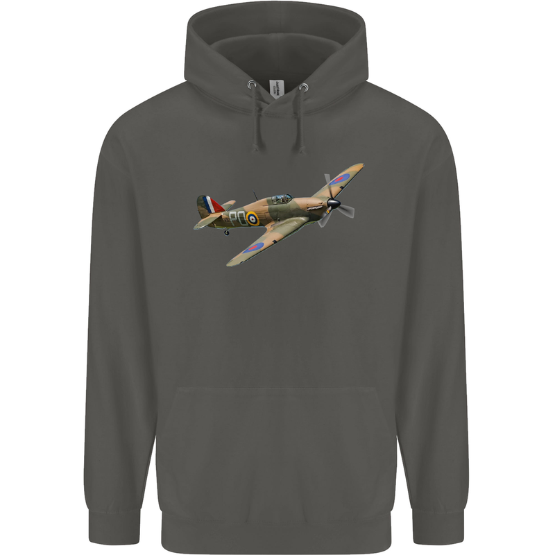 A Hawker Hurricane Flying Solo Childrens Kids Hoodie Storm Grey