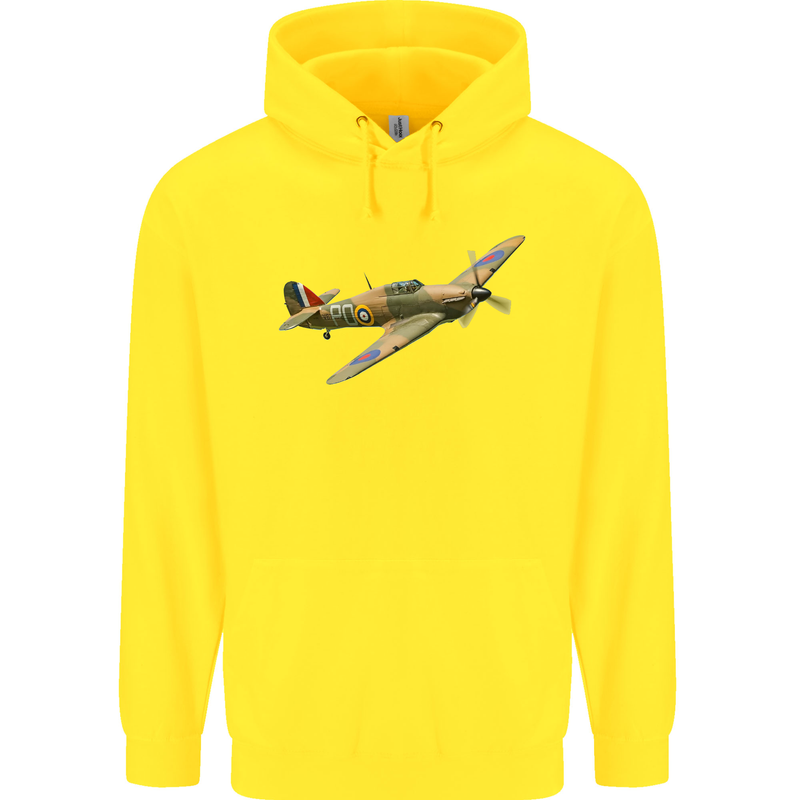 A Hawker Hurricane Flying Solo Childrens Kids Hoodie Yellow