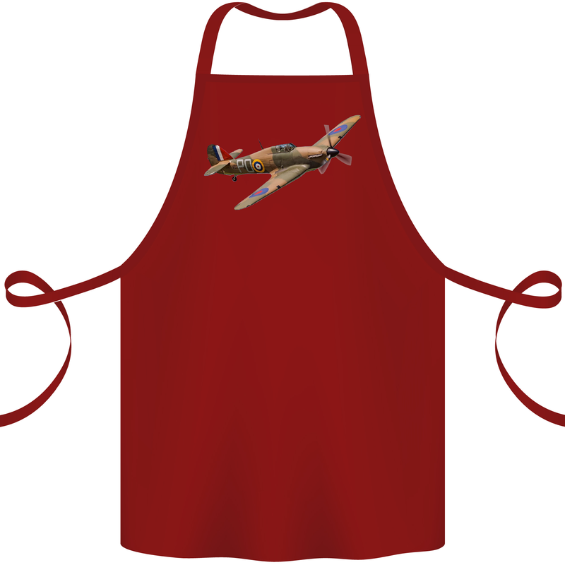 A Hawker Hurricane Flying Solo Cotton Apron 100% Organic Maroon