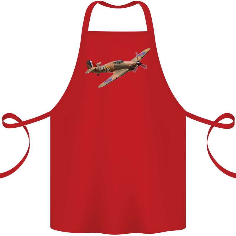 A Hawker Hurricane Flying Solo Cotton Apron 100% Organic Red