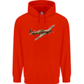 A Hawker Hurricane Flying Solo Mens 80% Cotton Hoodie Bright Red