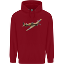 A Hawker Hurricane Flying Solo Mens 80% Cotton Hoodie Red