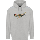 A Hawker Hurricane Flying Solo Mens 80% Cotton Hoodie Sports Grey