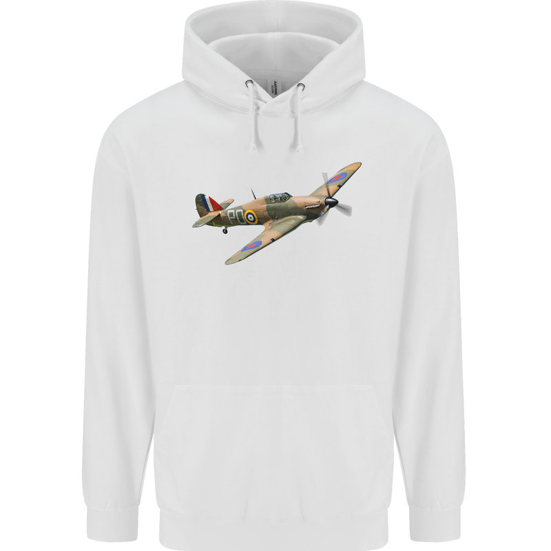 A Hawker Hurricane Flying Solo Mens 80% Cotton Hoodie White