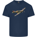 A Hawker Hurricane Flying Solo Mens Cotton T-Shirt Tee Top Navy Blue