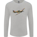 A Hawker Hurricane Flying Solo Mens Long Sleeve T-Shirt Sports Grey