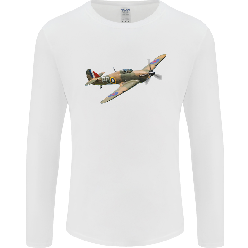 A Hawker Hurricane Flying Solo Mens Long Sleeve T-Shirt White
