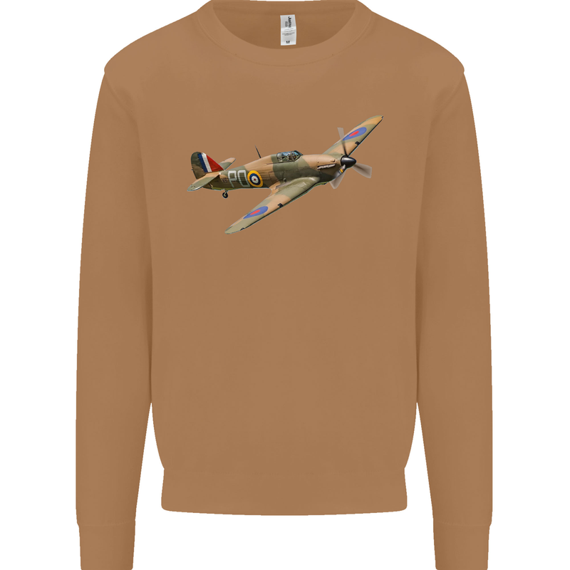 A Hawker Hurricane Flying Solo Mens Sweatshirt Jumper Caramel Latte