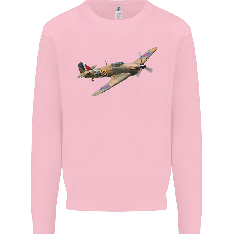 A Hawker Hurricane Flying Solo Mens Sweatshirt Jumper Light Pink