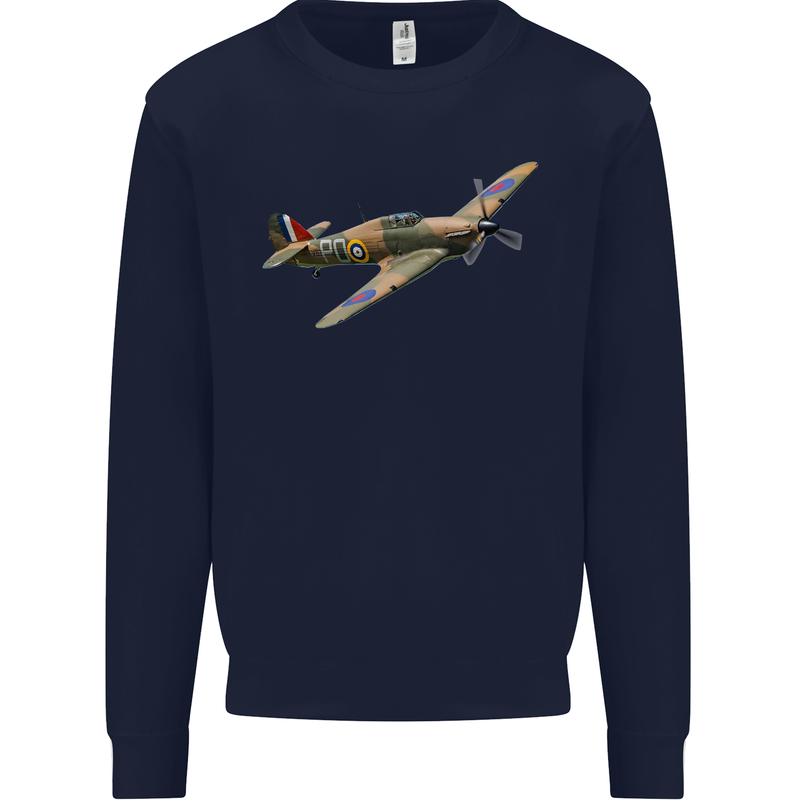 A Hawker Hurricane Flying Solo Mens Sweatshirt Jumper Navy Blue