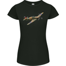 A Hawker Hurricane Flying Solo Womens Petite Cut T-Shirt Black