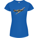 A Hawker Hurricane Flying Solo Womens Petite Cut T-Shirt Royal Blue