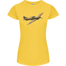 A Hawker Hurricane Flying Solo Womens Petite Cut T-Shirt Yellow