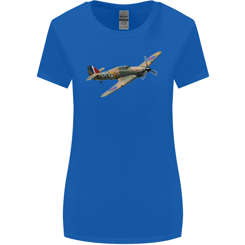 A Hawker Hurricane Flying Solo Womens Wider Cut T-Shirt Royal Blue