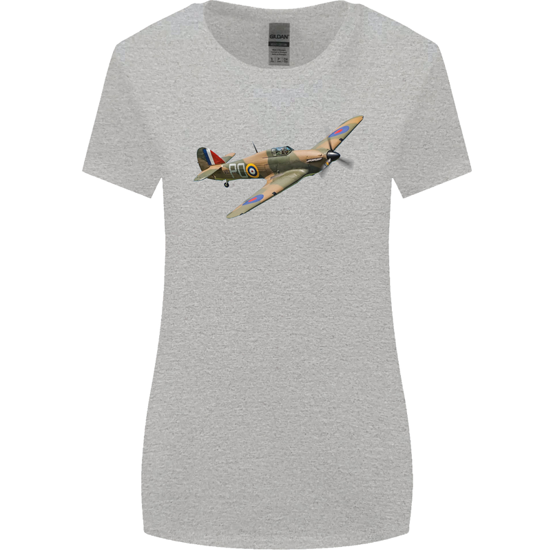 A Hawker Hurricane Flying Solo Womens Wider Cut T-Shirt Sports Grey