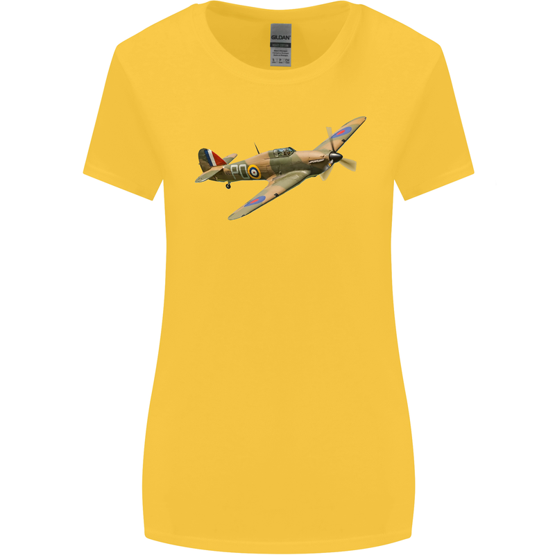 A Hawker Hurricane Flying Solo Womens Wider Cut T-Shirt Yellow