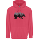 A Hedgehog Depicting a Forest Childrens Kids Hoodie Heliconia