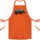 A Hedgehog Depicting a Forest Cotton Apron 100% Organic Orange