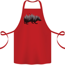 A Hedgehog Depicting a Forest Cotton Apron 100% Organic Red