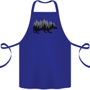 A Hedgehog Depicting a Forest Cotton Apron 100% Organic Royal Blue