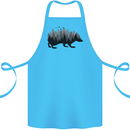A Hedgehog Depicting a Forest Cotton Apron 100% Organic Turquoise