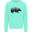 A Hedgehog Depicting a Forest Kids Sweatshirt Jumper Peppermint