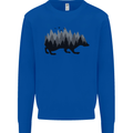 A Hedgehog Depicting a Forest Kids Sweatshirt Jumper Royal Blue