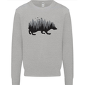 A Hedgehog Depicting a Forest Kids Sweatshirt Jumper Sports Grey